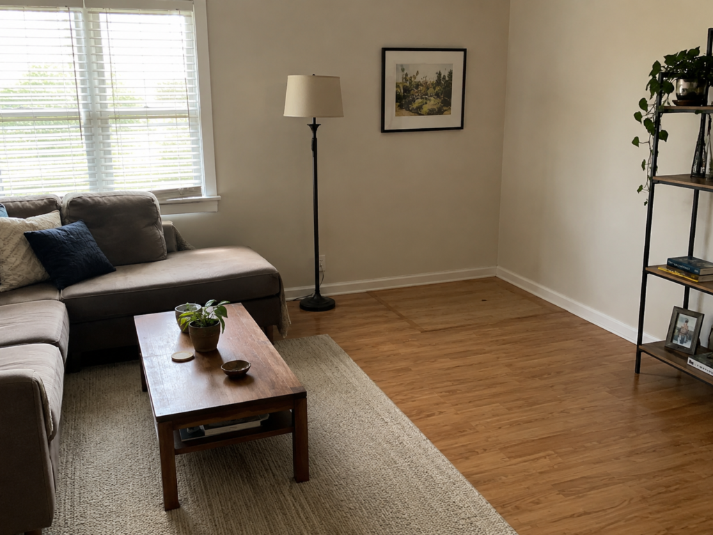 Living room cleared of old furniture in London Ontario